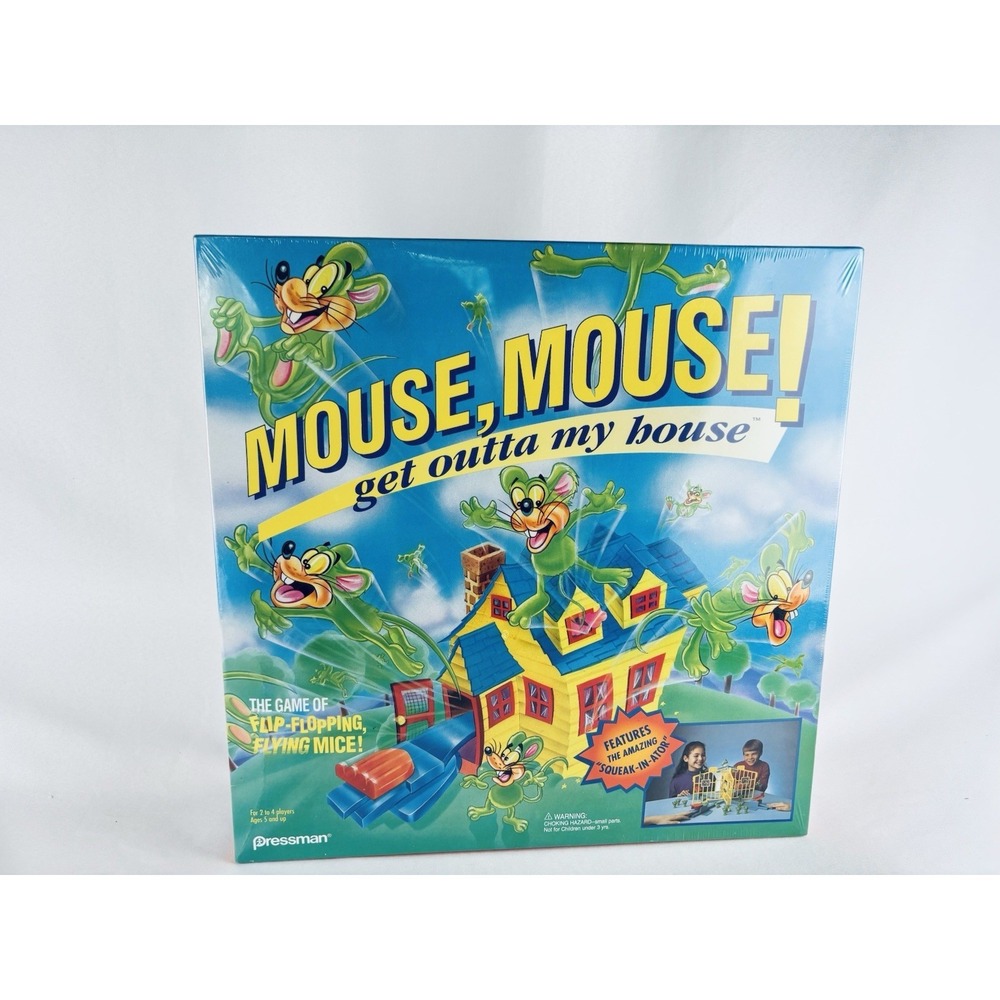 Vintage Mouse, Mouse Get Outta My House Board Game by Pressman- Sealed - 90s